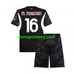 Koszulka AC Milan Mike Maignan 16 Bramkarska Dziecięcy Domowe Koszulki Piłkarskie 2024-2025 Krótki Rękaw